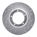 R1 74-99 Land Rover Defender 110 Front Right Drilled & Slotted Silver Brake Rotor
