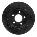 R1 02-07 Jeep Liberty Front Right Drilled & Slotted Black Brake Rotor