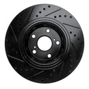 R1 09-15 Toyota Venza Front Right Drilled & Slotted Black Brake Rotor