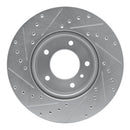 R1 86-89 Jaguar VanDEN PLAS Front Right Drilled & Slotted Silver Brake Rotor