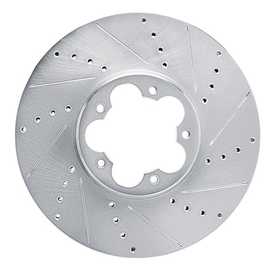 R1 20-25 Ford Transit-150 Front Right Drilled & Slotted Silver Brake Rotor
