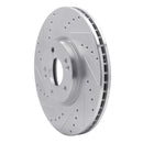 R1 07-12 Hyundai Veracruz Front Left Drilled & Slotted Silver Brake Rotor