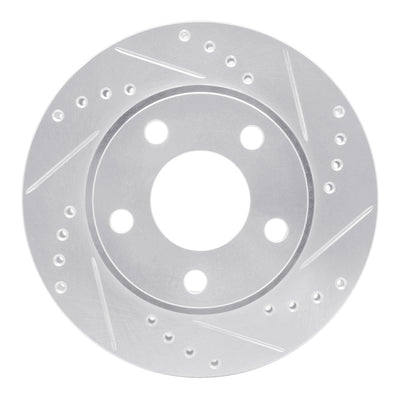 R1 00-02 Audi S4 Rear Right Drilled & Slotted Silver Brake Rotor