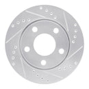 R1 00-02 Audi S4 Rear Right Drilled & Slotted Silver Brake Rotor