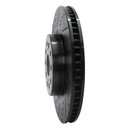 R1 07-23 Lexus LS460 Front Left Drilled & Slotted Black Brake Rotor