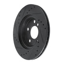 R1 14-21 BMW i3 Front Right Drilled & Slotted Black Brake Rotor