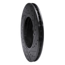 R1 02-04 Ford Focus Front Left Drilled & Slotted Black Brake Rotor