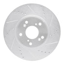 R1 13-25 Honda Civic Front Drilled & Slotted Silver Brake Rotor Set
