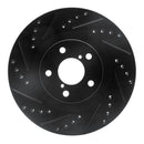 R1 01-08 Saab 9-2X Front Left Drilled & Slotted Black Brake Rotor
