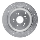 R1 02-04 Honda Odyssey Rear Left Drilled & Slotted Silver Brake Rotor