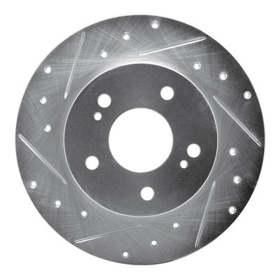 R1 94-04 Infiniti I30 Rear Left Drilled & Slotted Silver Brake Rotor