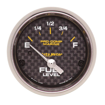Autometer Marine Carbon Fiber 2-1/16in 240-33 Ohms Electric Fuel Level Gauge
