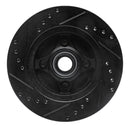 R1 87-93 Ford Mustang Front Right Drilled & Slotted Black Brake Rotor