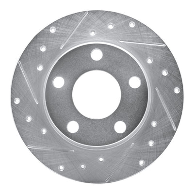 R1 99-05 Audi A6 Quattro Rear Left Drilled & Slotted Silver Brake Rotor