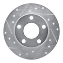 R1 99-05 Audi A6 Quattro Rear Left Drilled & Slotted Silver Brake Rotor