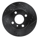 R1 76-77 BMW 320I (USA/Canada) Front Right Drilled & Slotted Black Brake Rotor