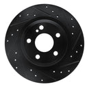 R1 12-20 Mercedes-Benz SLC300 Rear Right Drilled & Slotted Black Brake Rotor