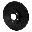 R1 13-20 Hyundai Santa Fe Sport Front Left Drilled & Slotted Black Brake Rotor