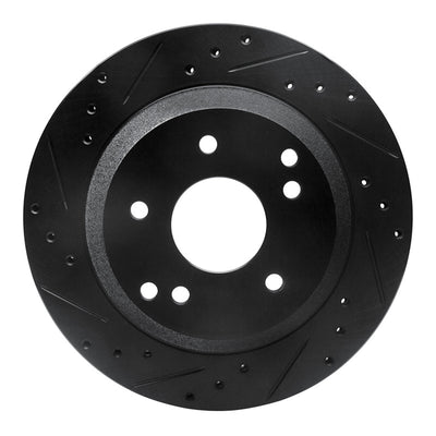 R1 88-96 Chevrolet Corvette Rear Left Drilled & Slotted Black Brake Rotor