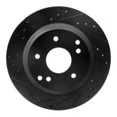 R1 88-96 Chevrolet Corvette Rear Left Drilled & Slotted Black Brake Rotor