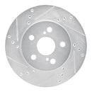 R1 16-22 Toyota Prius Front Left Drilled & Slotted Silver Brake Rotor