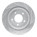 R1 04-06 Ford E-150 Rear Left Drilled & Slotted Silver Brake Rotor