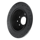 R1 90-96 Infiniti Q45 Rear Right Drilled & Slotted Black Brake Rotor