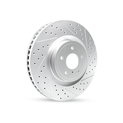 R1 04-15 Infiniti Qx56 Rear Right Drilled & Slotted Geo-Carbon Rotor