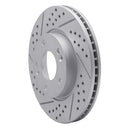 R1 03-13 Hyundai Tucson Front Left Drilled & Slotted Geo-Carbon Rotor