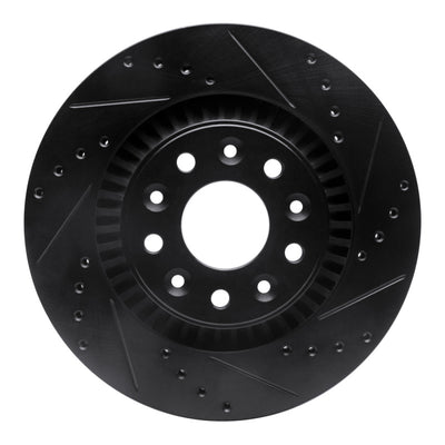 R1 05-09 Ford Freestyle Front Right Drilled & Slotted Black Brake Rotor
