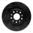 R1 05-09 Ford Freestyle Front Right Drilled & Slotted Black Brake Rotor