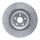 R1 10-17 Lexus LS460 Right Front Drilled & Slotted Silver Brake Rotor