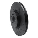 R1 18-25 Land Rover Range Rover Front Right Drilled & Slotted Black Brake Rotor