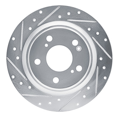 R1 17-26 Honda Civic Rear Drill & Slot Silver Rotors
