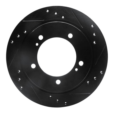 R1 99-04 Chevrolet Tracker Front Right Drilled & Slotted Black Brake Rotor