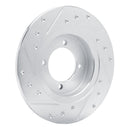 R1 75-82 Nissan 610 Front Right Drilled & Slotted Silver Brake Rotor