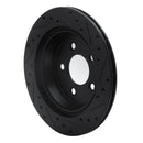 R1 94-04 Ford Mustang Rear Left Drilled & Slotted Black Brake Rotor