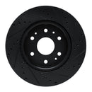 R1 23-25 Chevrolet Colorado Front Left Drilled & Slotted Black Brake Rotor