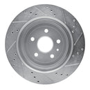 R1 16-24 Cadillac ATS Rear Left Drilled & Slotted Silver Brake Rotor