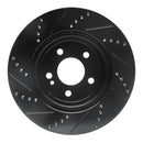 R1 15-23 Mercedes-Benz C350E Rear Right Drilled & Slotted Black Brake Rotor