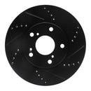 R1 16-21 Honda Civic Front Drilled & Slotted Black Brake Rotor Set w/Optimum OE Pads and Hardware