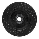 R1 91-96 Dodge Dakota RWD Front Right Drilled & Slotted Black Brake Rotor
