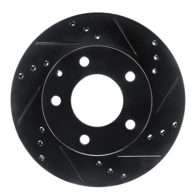 R1 92-93 Mazda MPV Front Right Drilled & Slotted Black Brake Rotor