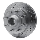 R1 99-02 Ford Excursion Front Left Drilled & Slotted Silver Brake Rotor