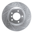 R1 01-08 BMW 330CI Front Right Drilled & Slotted Silver Brake Rotor