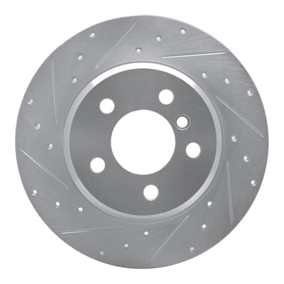 R1 00-06 BMW X5 Rear Left Drilled & Slotted Silver Brake Rotor