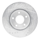 R1 13-19 Nissan Sentra Front Drilled & Slotted Silver Brake Rotor Set
