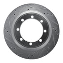 R1 99-04 Ford F-350 Super Duty 4WD Rear Left Drilled & Slotted Silver Brake Rotor