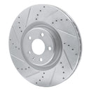 R1 2012-2018 Audi A6 Quattro Front Left Drilled & Slotted Silver Brake Rotor