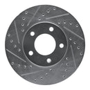 R1 91-96 Chrysler Town & Country Front Left Drilled & Slotted Silver Brake Rotor